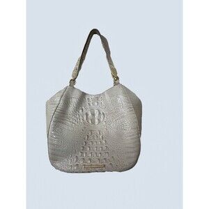Brahmin Marianna Melbourne Leather Tote Bag Crocodile Embossed Purse Preowned